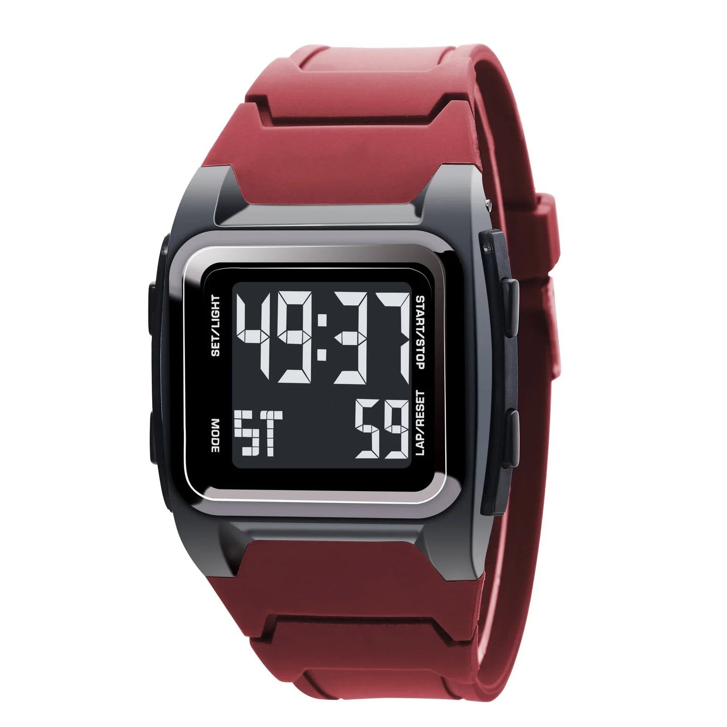 YIKAZE Men's Waterproof Sports Digital Watch with Alarm, Stopwatch, and LED Display, Multi-Function, Parallel Import
