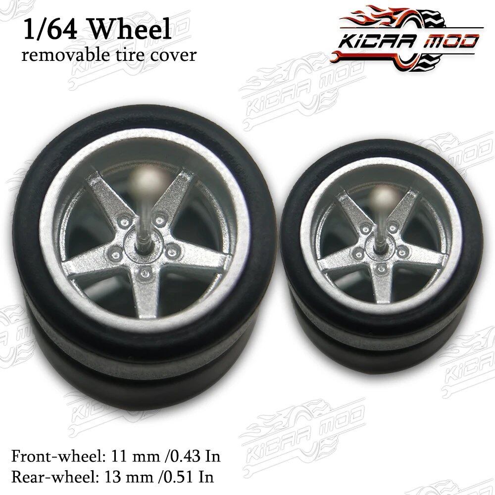 1/64 Scale RLC Premium Slick Tires for Hot Wheels RLC Muscle Car Advan GT Model Car Modification Parts D:11mm+13mm (1 Set) Color Parallel Import