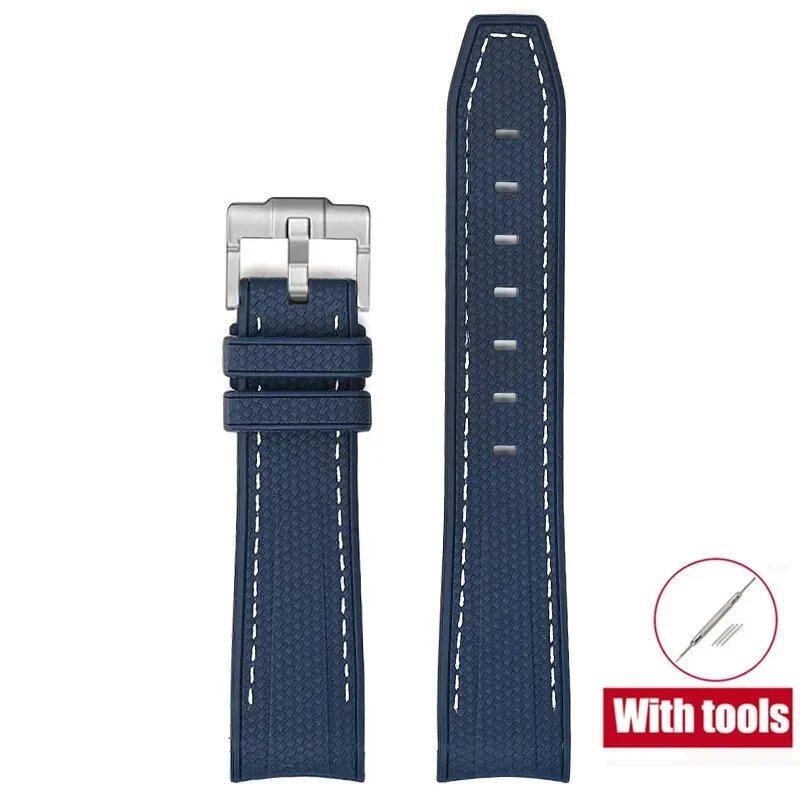 20mm Diving Strap with Curved Ends for Omega and Swatch Moonwatch, Silicone Rubber, Compatible with Rolex, Men's and Women's, Band Color: 20mm; Band Width: 20mm, Parallel Import