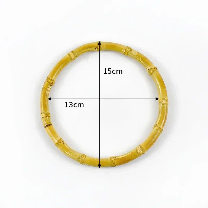 Set of 1, 2, or 4 Deep Peel Natural Bamboo Bag Handles, 7-18cm, for Women's Handbags and Pouches, Handmade DIY Bag Accessories, Size: Parallel Import