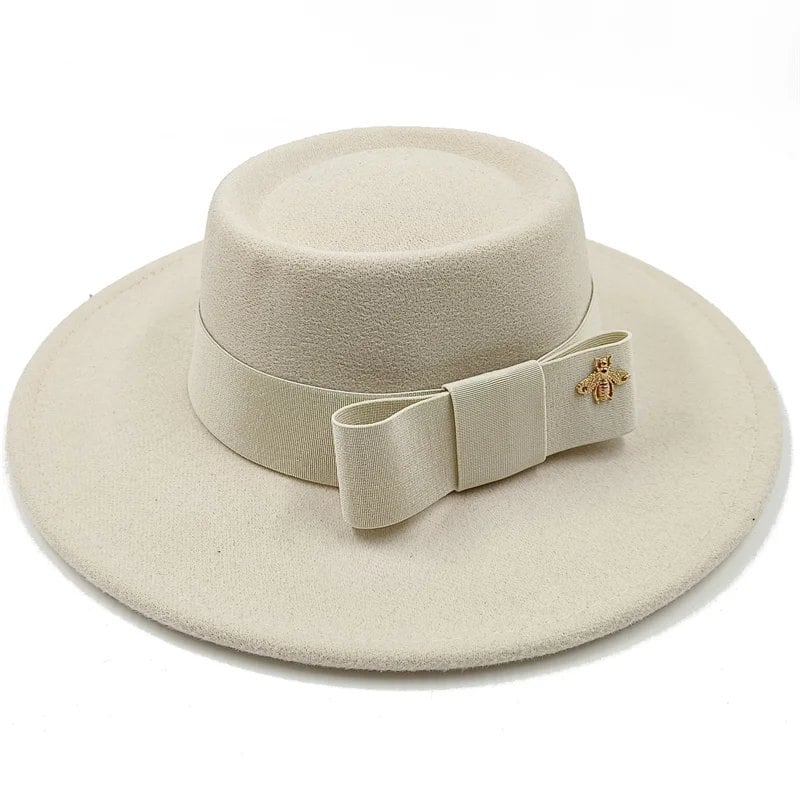 Winter Bowtie Fedora Hat with Textured Surface, Flat Top, and Elastic Band. Red. Men's and Women's Jazz Hat. Sizes: 56-58cm. Ships from: Parallel Import.