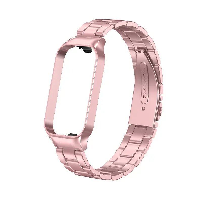 Stainless Steel Metal Strap for Xiaomi Mi Band 8 Active - Metal Wristband Compatible with Smart Band 8 Active, Band Color: Parallel Import