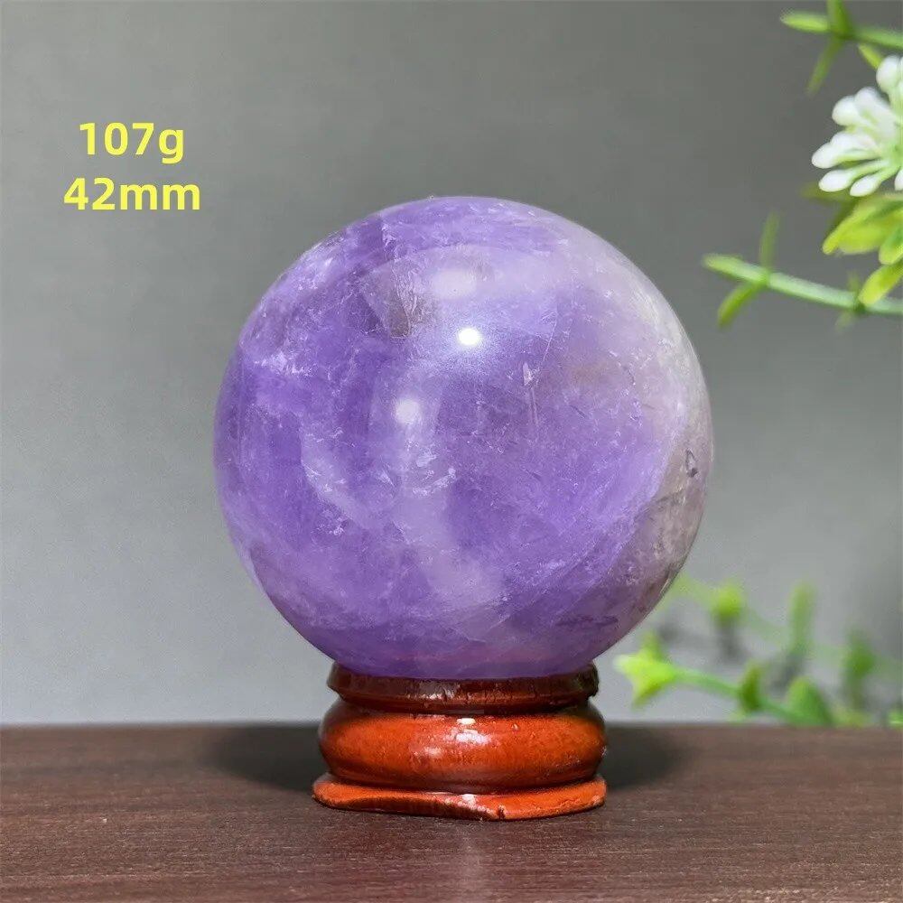 天然アメジスト ボール 水晶玉 ホームオフィスデコレーション エネルギー ウィッカ レイキ スピリチュアル 瞑想 魔術 占い カラー： 並行輸入品