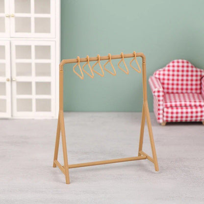 1/12 Dollhouse Clothes Rack, Clothing Organizer, and Hanger Set, Miniature Furniture, Dollhouse Accessories, Parallel Import