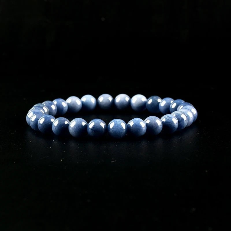 Natural Aquamarine and Agate Bead Bracelet for Women, Single Circle Crystal Bracelet, Romantic, Casual, Yoga, Meditation, Gift, Long, Parallel Import