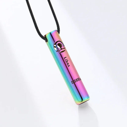 Stainless Steel Meditation &amp; Mindfulness Bracelet Pendant with 12 Zodiac Signs, Stress Relief, Anxiety Relief, and Whistle, Sports Necklace, Metal Color: Black, Parallel Import