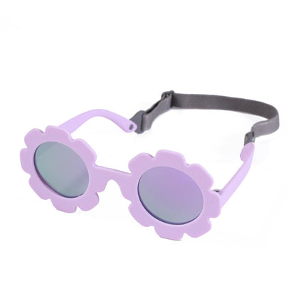 Baby Polarized Sunglasses for Newborns and Infants (0-24 Months) with a Round Sunflower Design and Flexible Adjustable Straps. Frame Color: 0-24 Months; Lens Color: Parallel Import.