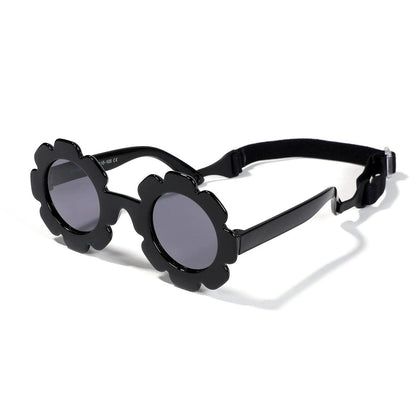Baby Polarized Sunglasses for Newborns and Infants (0-24 Months) with a Round Sunflower Design and Flexible Adjustable Straps. Frame Color: 0-24 Months; Lens Color: Parallel Import.