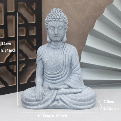 仏像ストーン彫刻 小さな僧侶 チベット仏教フィギュア 禅ガーデンオーナメント 瞑想 ホームアクアリウム装飾  並行輸入品