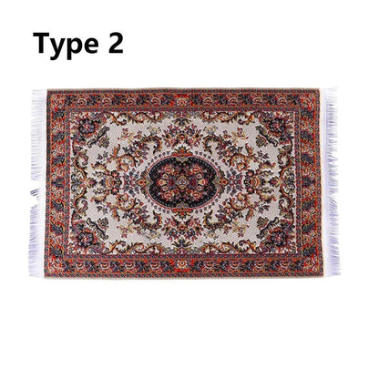 1/12 Scale Turkish Style Play House, Mini House Decoration, Floor Rug, Doll Accessories, Dollhouse Carpet, Miniature Woven Rug, Parallel Import
