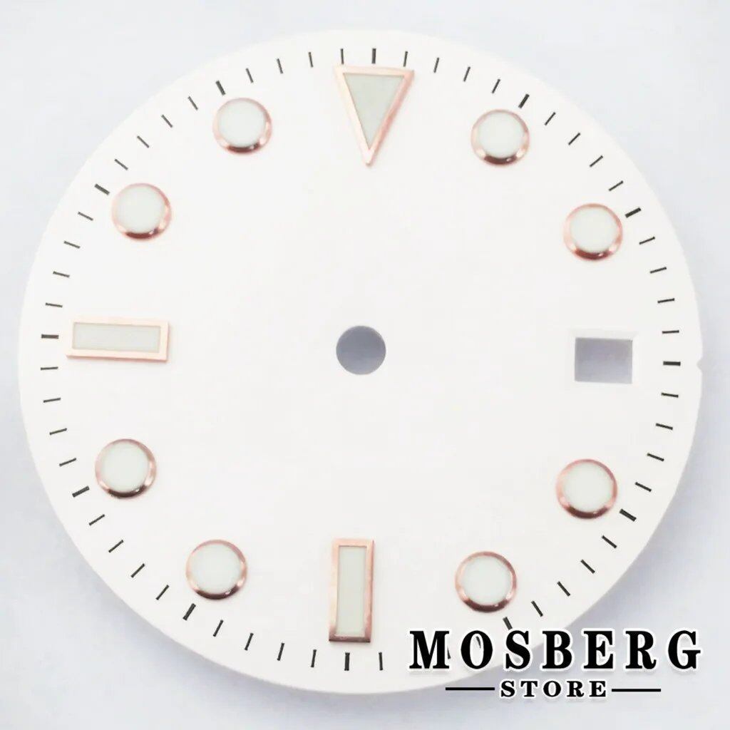 28.5mm White Luminous Dial with Hands (Compatible with NH35/NH36/ETA 2824/2836/Miyota 8215/8205/DG2813/3804) Parallel Import