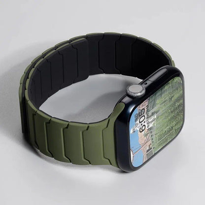 Magnetic Silicone Band for Apple Watch Ultra 2, 49mm, 45mm, 41mm, Series 9/8/7/6/SE/5/4, 38mm, 40mm, 42mm, 44mm, Band Color: mm, Parallel Import
