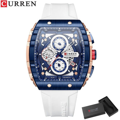 Karen Top Brand Men's Watch, Luxury Square Quartz Movement, Waterproof, Luminous Chronograph with Date Display; Ships from: Parallel Import