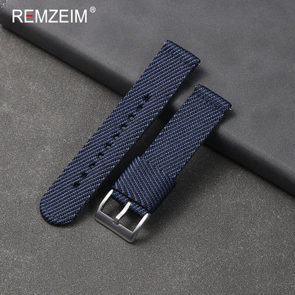 ダブルセクション ナイロン カラーブロック ストラップ メンズ レディース 快適 ウォッチバンド 20mm 22mm 時計ベルト アクセサリー バンドカラー：mm 並行輸入品