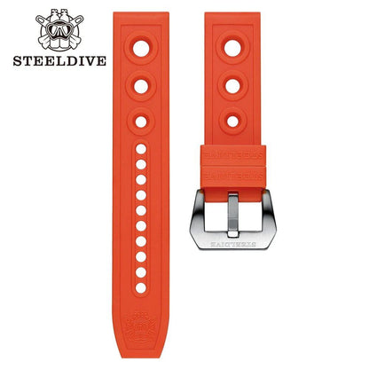 Steeldive Official 20mm/22mm Premium Soft Rubber Strap for Men's Dive Watches, Replacement Strap, Band Color: mm, Parallel Import