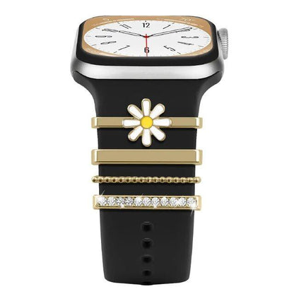 Diamond Jewelry-Embossed Band for Apple Watch Ultra 2, 9, 8, and 7, Compatible with Samsung and Huawei, 20/22mm Bracelet Strap, Band Color: ; Ships from: Parallel Import