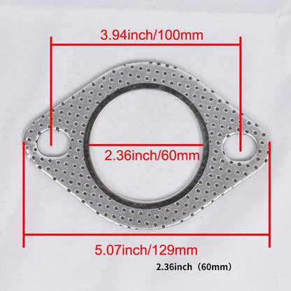 1/5-Piece Car Exhaust Downpipe Flange Gasket, 51/55/60/63/70/76mm, Exhaust and Intake Pipe Gasket, 2.0/2.16/2.36/2.5/2.75/3.0 Inch, Parallel Import