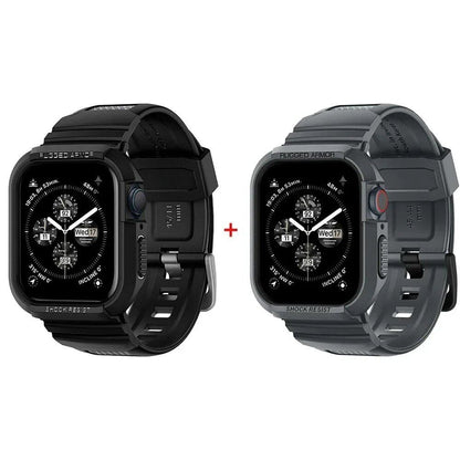 Rough Armor Pro Reinforced Rubber Case &amp; Band for Apple Watch Ultra 2/Series 9/8/SE2/7/6/SE/5/4 (Compatible with 45mm/44mm/41mm/40mm) Band Color: Parallel Import