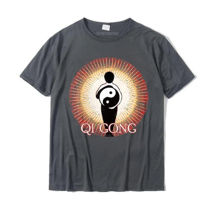 女性用気功・陰陽エネルギー瞑想太極丸首Tシャツ カミサス 卸売り カジュアルTシャツ 綿 大人用トップス ティー カジュアル サイズ： 並行輸入品