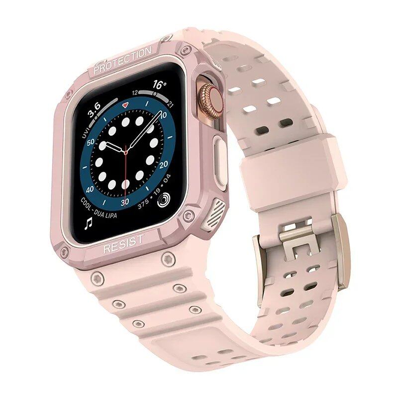 TPU Band Case for Apple Watch 45mm/49mm/44mm/41mm/40mm - Compatible with iWatch Ultra/7/8/6/5/4, Sport Strap, Wristband, Accessory, Band Color: mm, Parallel Import
