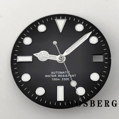 28.5mm Dial (with Luminova) Automatic Movement Replacement for NH35/NH36, Color: Hands Included, Parallel Import