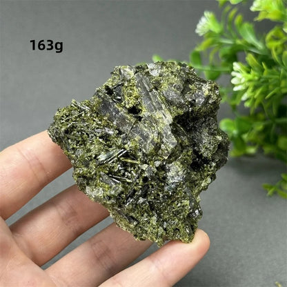 Natural Green Tourmaline Rough Stone Specimen Collection for Aura Healing, Meditation, and Energy Chakra Use. Gemstone Home Furnishing Gift. Parallel Import.