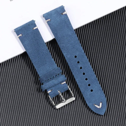 Soft Suede Watch Band, 18mm, 20mm, 22mm Leather Strap, Brown, Blue, Red, Khaki, Replacement Strap, Quick Release, Men's and Women's Bracelet, Band Color: mm, Parallel Import