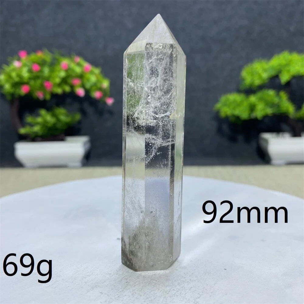 白水晶タワーワンド 六角オベリスク 研磨工芸品 天然原石 ミネラル標本 スピリチュアル瞑想ヒーリング  並行輸入品