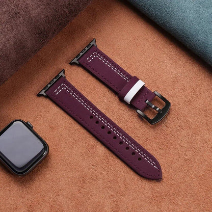 Apple Watch Leather Strap, Band, 46mm, 44mm, 45mm, 49mm, 41mm, 42mm, Accessories, Compatible with iWatch Series 5, 6, SE, 7, 8, Ultra, 9, 10, Band Color: mm, Parallel Import