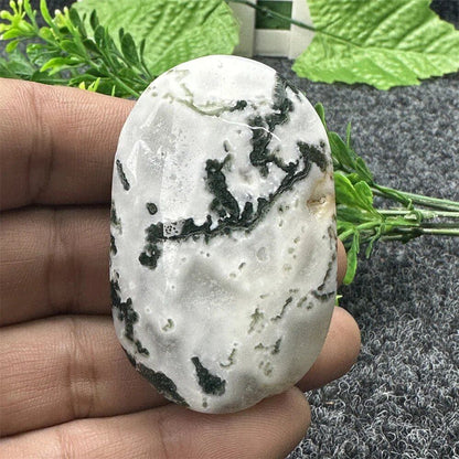 Natural Quartz Crystals: Aquamarine Agate, Ocean Jasper, Palm Stone, Polished Stones, Gemstone Mineral Specimens for Spiritual Meditation, Energy, and Feng Shui, Color: Green, Parallel Import