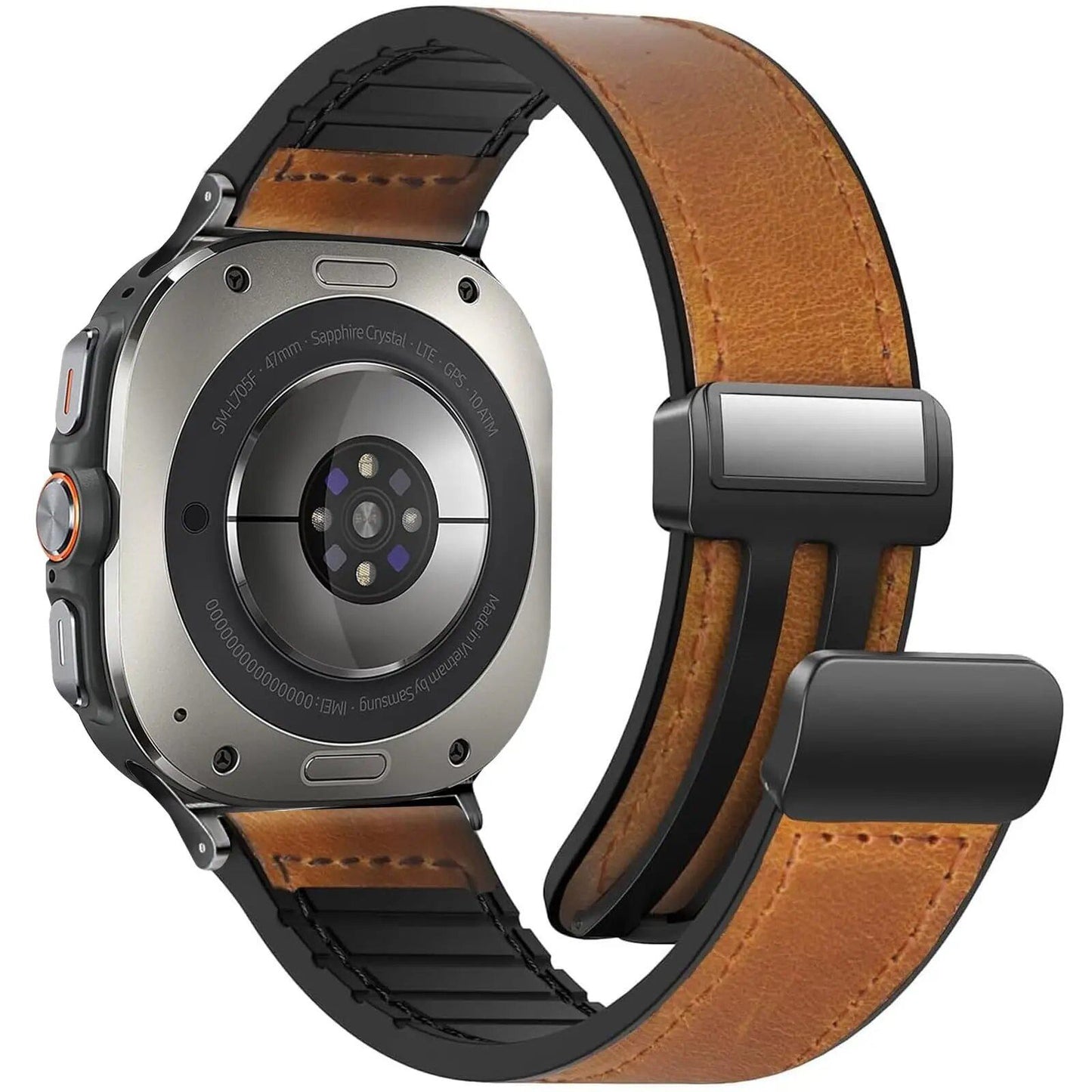 Magnetic Leather Silicone Bracelet for Samsung Galaxy Watch Ultra 47mm, Quick Fit Strap, Premium Band, Band Color: Galaxy Ultra 47mm, Band Width: Parallel Import