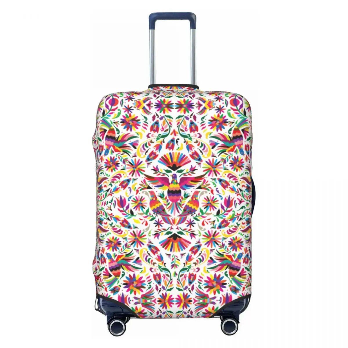 カスタムカラフルフローラルメキシカンフラワー スーツケースカバー エラスティック トラベル 荷物保護カバー 18-32インチ対応 サイズ： 並行輸入品