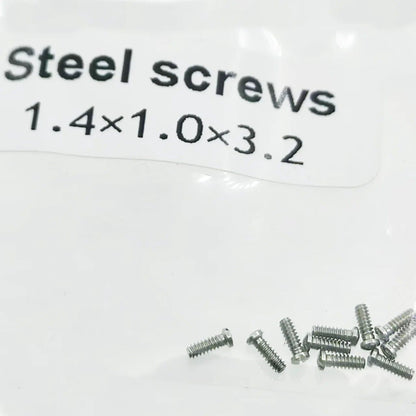 Watch Movement Accessories, All-Steel Back Screws, 1.4 x 1.0mm Series, Bottom Cover Flat Head Machine Screws, Color: 10 Pieces, Parallel Import