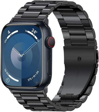 Stainless steel metal band compatible with Apple Watch 10, 9, 8, 7, 46mm, 45mm, 41mm, Ultra2, 49mm, men's and women's replacement strap, iWatch 6 strap, band color: parallel import