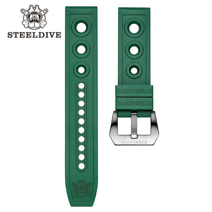 Steeldive Official 20mm/22mm Premium Soft Rubber Strap for Men's Dive Watches, Replacement Strap, Band Color: mm, Parallel Import