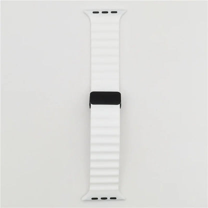 Magnetic Buckle Strap for Apple Watch - Compatible with Ultra 2/SE/Series 3-9, 49mm/45mm/44mm/40mm/41mm/38mm/42mm Silicone Bracelet, Band Color: mm, Parallel Import