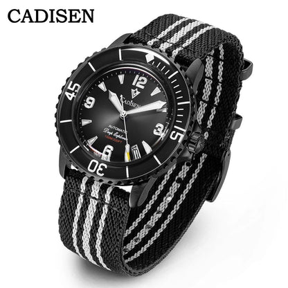 CADISEN Deep Explorer 2025 New Automatic Mechanical Watch for Men, Canvas Strap, Waterproof, Luminous, Luxury Watch with NH35 Movement; Ships from: Parallel Import