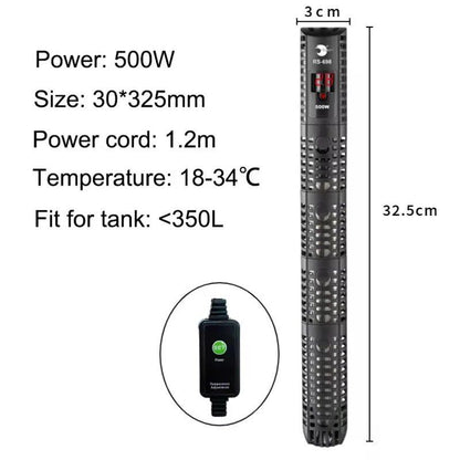 Submersible Aquarium Heater with Thermostat, 220-240V, 50-500W, Size: 220V; Color: 00W, Parallel Import