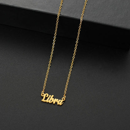 Silver-colored stainless steel star and constellation chain necklace for women, constellation pendant, birthday gift, 45cm long; metal color, parallel import