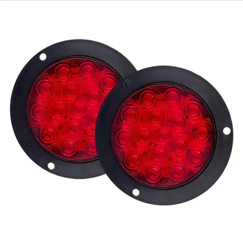 1/2 12V/24V 16-LED 4-inch Round Rear Tail Lights with Turn Signals, Brake, Stop, and Reverse Lights for Cars, Trucks, Trailers, and Commercial Vehicles. Available in Red, Yellow, and White. Ships from: Parallel Import.