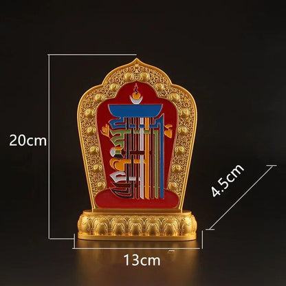 10cm/20cm Esoteric Buddhist Double-Faced Manbutsu, Zodiac, Nine Palaces, Eight Trigrams, Karmapa and Manjusri Bodhisattva Craft, Color: 0cm, Parallel Import