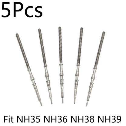 Stainless steel crown shaft replacement part for NH35, NH36, NH38, and NH39 automatic mechanical watches. Color: Peace. Parallel import.