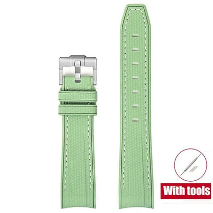 20mm Diving Strap with Curved Ends for Omega and Swatch Moonwatch, Silicone Rubber, Compatible with Rolex, Men's and Women's, Band Color: 20mm; Band Width: 20mm, Parallel Import