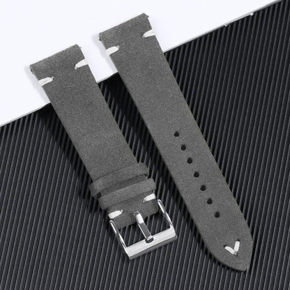 Soft Suede Watch Band, 18mm, 20mm, 22mm Leather Strap, Brown, Blue, Red, Khaki, Replacement Strap, Quick Release, Men's and Women's Bracelet, Band Color: mm, Parallel Import