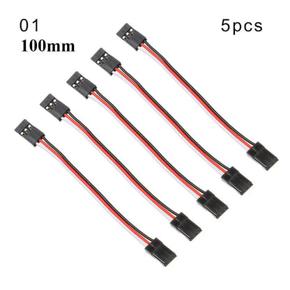 1/5-Piece Set, 100mm/150mm/200mm/300mm/500mm RC Servo Lead Cable Extension Cord, Y-Type Branch Extension Wire, JR Compatible, for RC Helicopters, Parallel Import