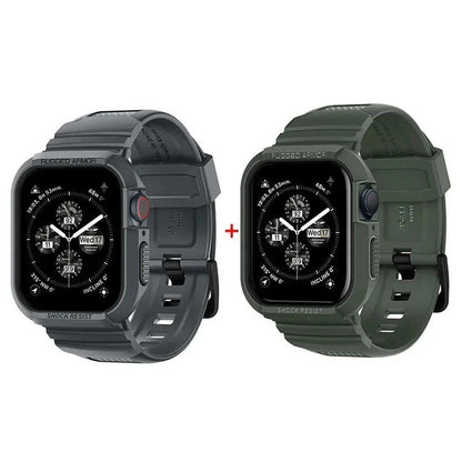 Rough Armor Pro Reinforced Rubber Case &amp; Band for Apple Watch Ultra 2/Series 9/8/SE2/7/6/SE/5/4 (Compatible with 45mm/44mm/41mm/40mm) Band Color: Parallel Import