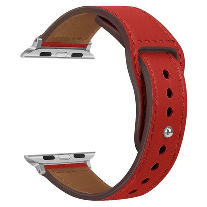 Leather Band for Apple Watch - Ultra 49mm/46mm, 44mm/40mm, 38mm/42mm, Sport Bracelet for iWatch Series 10/9/8/7/SE/6/5/3, 41mm/45mm Models, Band Color: Parallel Import