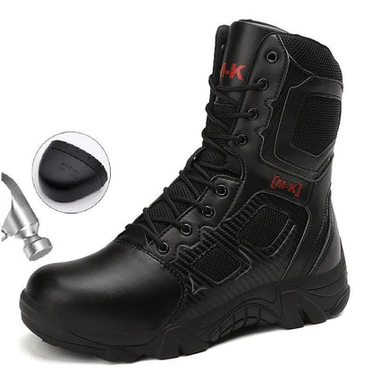 Men's Waterproof Steel-Toe Safety Work Boots, Impact Resistant, Size 47, Color: Parallel Import