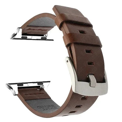 High-quality leather strap for Apple Watch Ultra 2 (49mm), compatible with Series 9, 8, 7, SE, 6, 5, and 4. Available in 44mm, 45mm, 42mm, 41mm, and 40mm bands. Available in mm band colors. Parallel import.