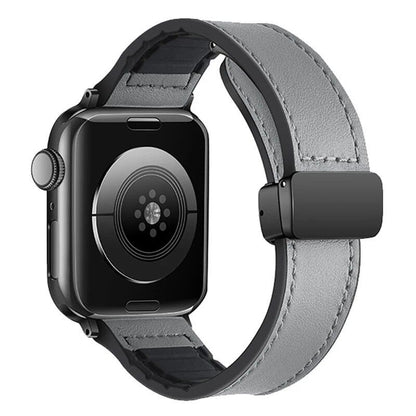 Apple Watch Ultra 49mm／iWatch Series 10・9・8・7・6対応 磁気レザーシリコンバンド（46mm／42mm／44mm／45mm／41mm／40mm／38mm対応） バンドカラー： 並行輸入品